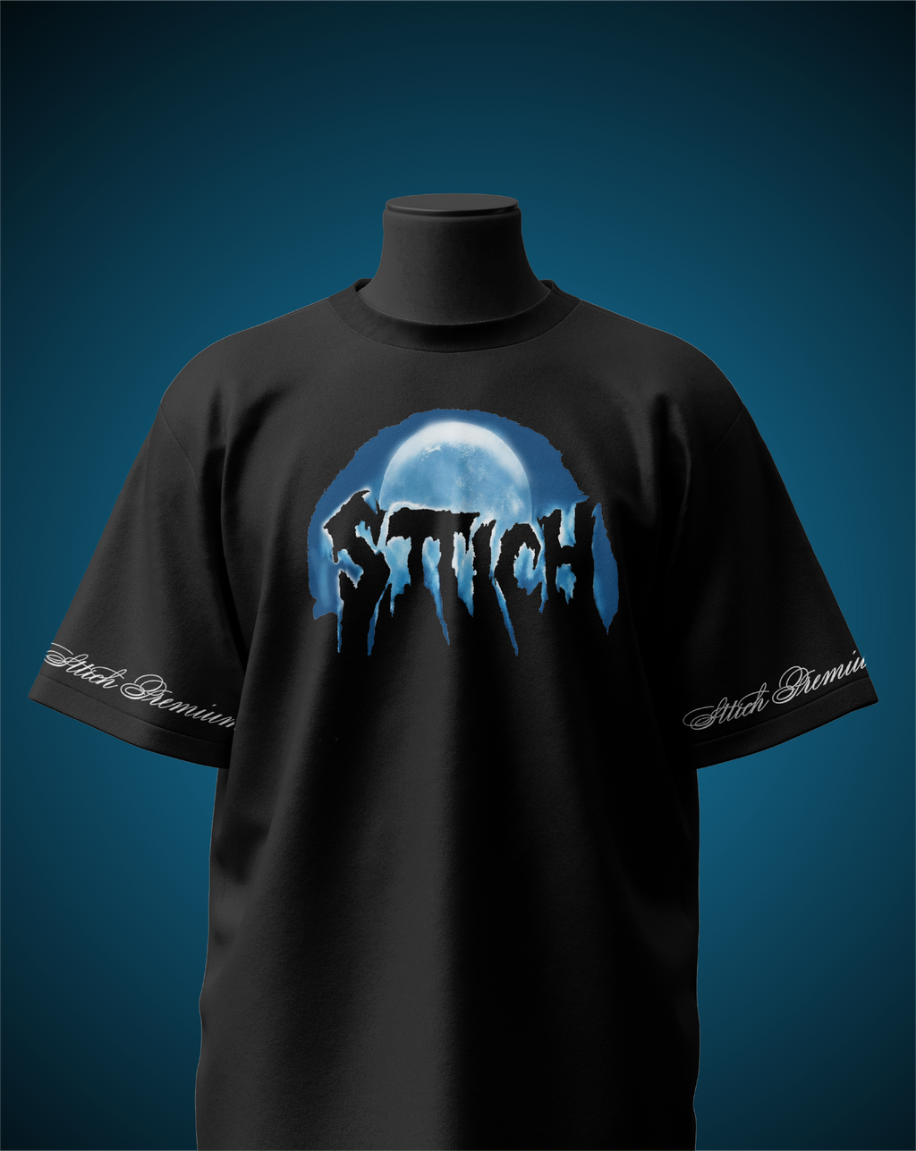 Moon & Sttich Typo Black T-Shirt
