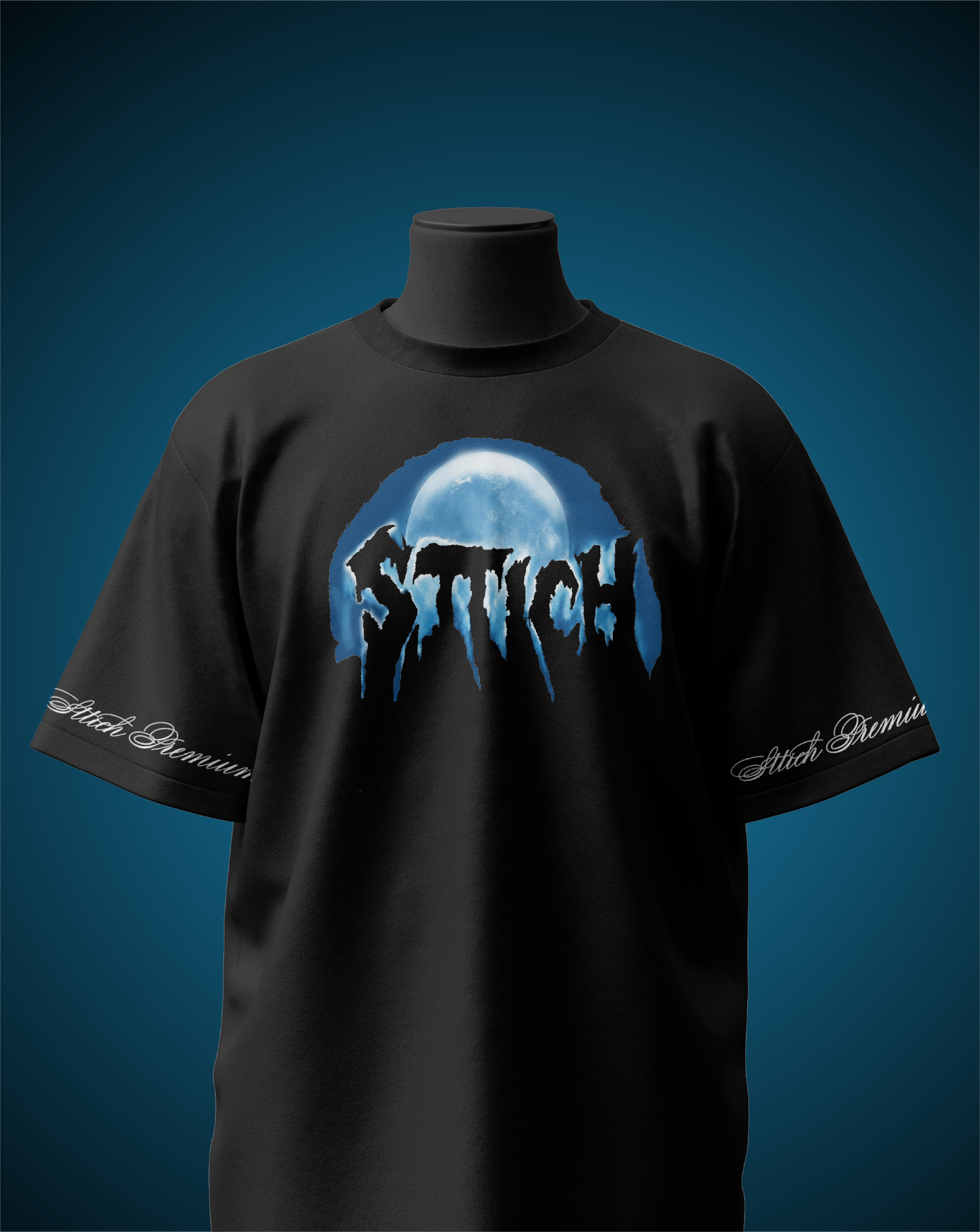 Moon & Sttich Typo Black T-Shirt