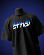 Blue Fire Black T-Shirt