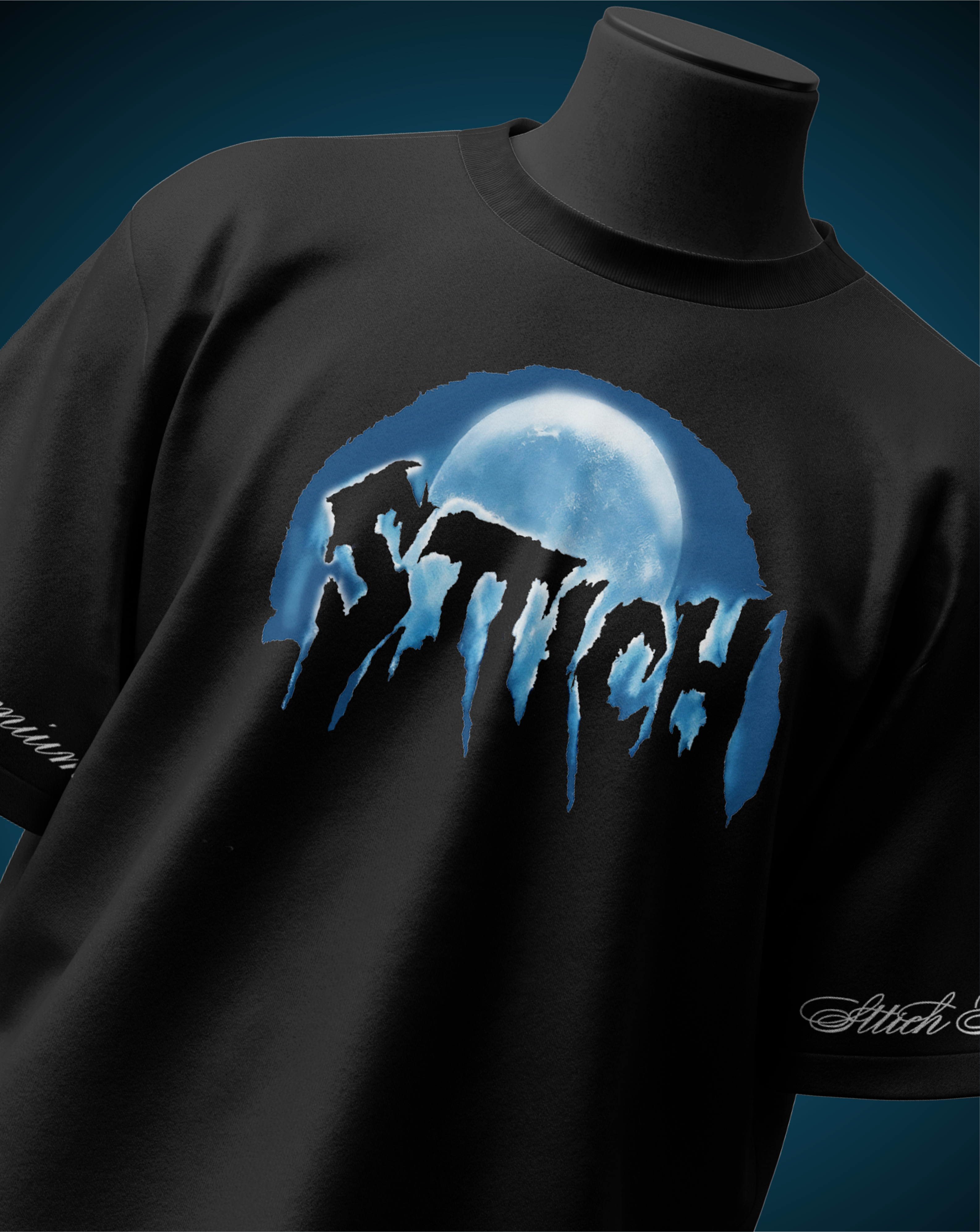 Moon & Sttich Typo Black T-Shirt