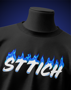 Blue Fire Black T-Shirt