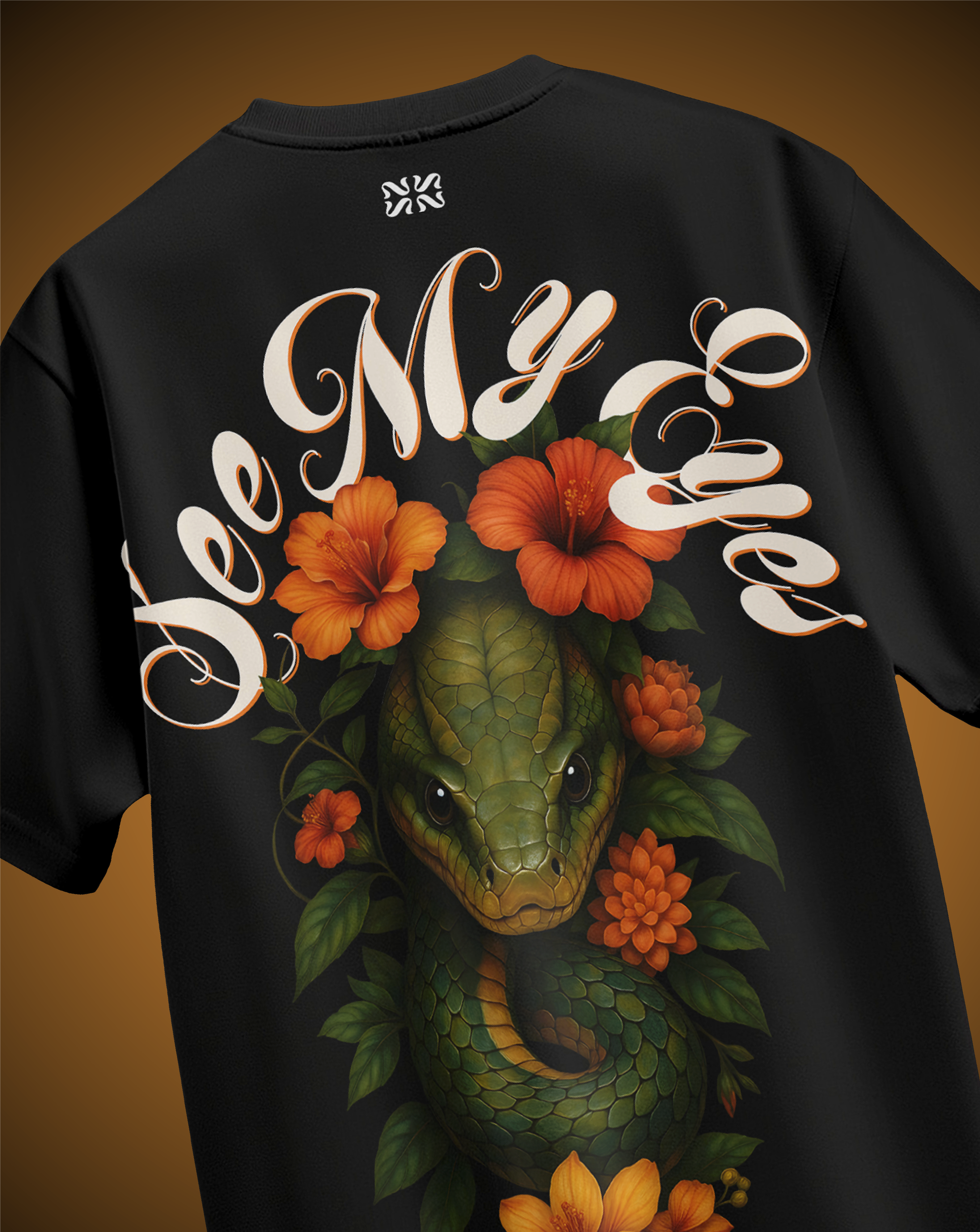 Green Snake Black T-Shirt