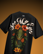 Green Snake Black T-Shirt