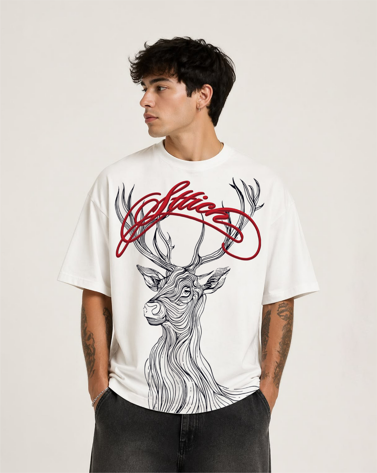 Deer Premium White T-Shirt